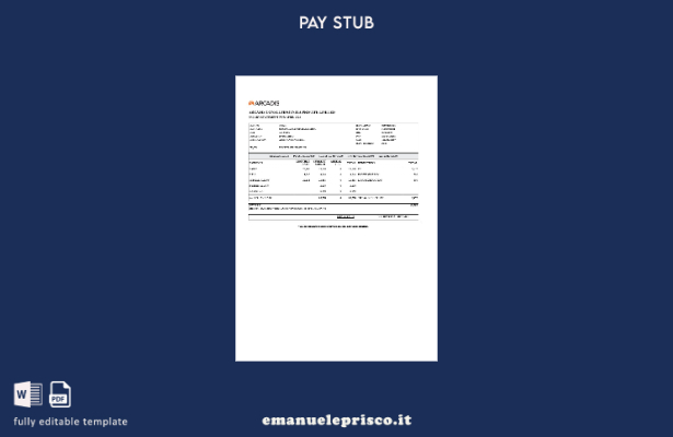 modello di estratto conto salariale Arcadis Consulting India in stile verificato